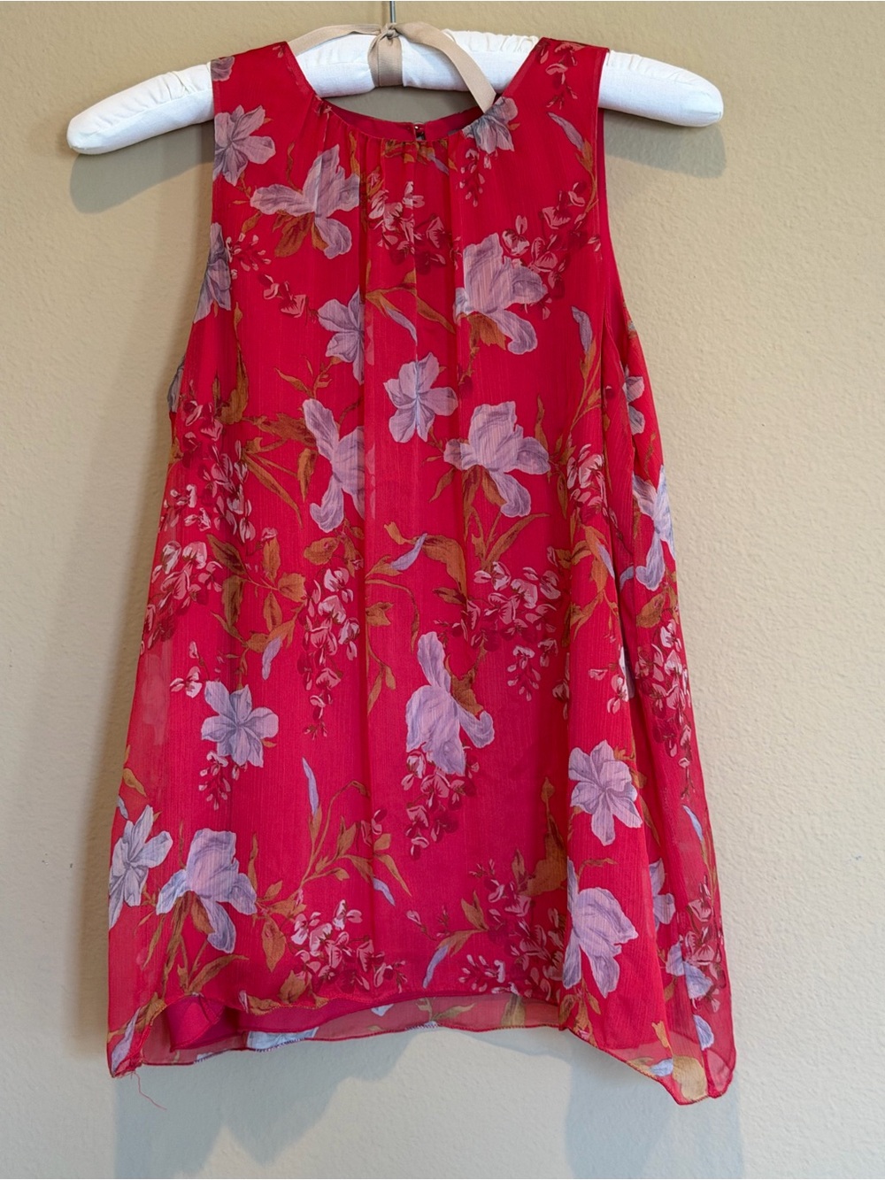Vince Camuto Red Floral Sleeveless Blouse